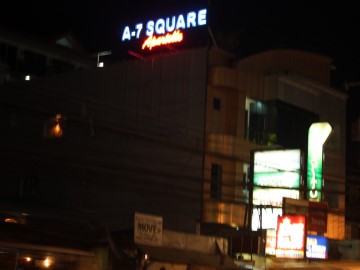 Nighttime Picture of A-7 Square Apartelle ,Balibago, Angeles City, Philippines